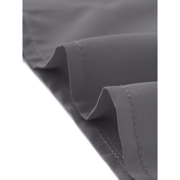 Blouse Button Up Long Sleeve V Neck Chiffon Shirt Grey - Picture 5 of 5